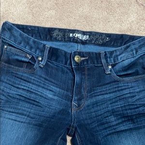 stretchy straight leg jeans